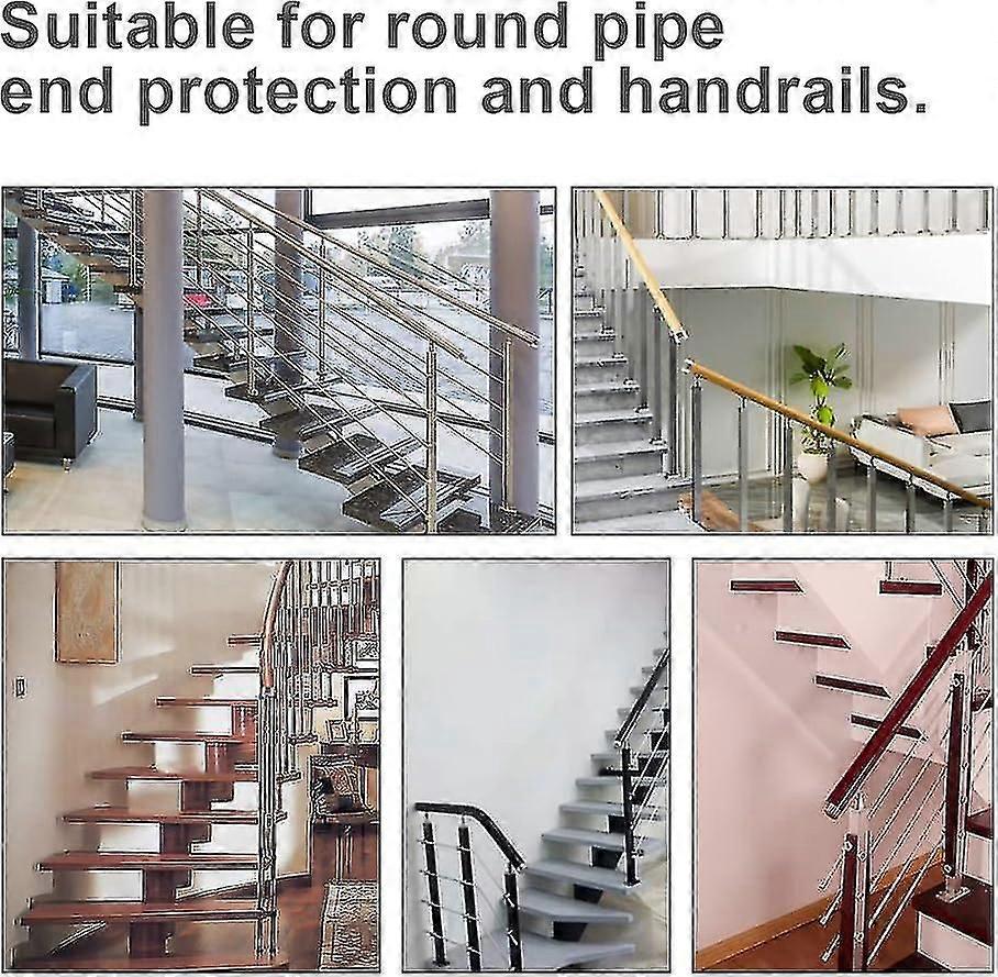 2 Pairs Handrail End Caps For 45mm Railing Armrest End Cover For Armrest End Cover