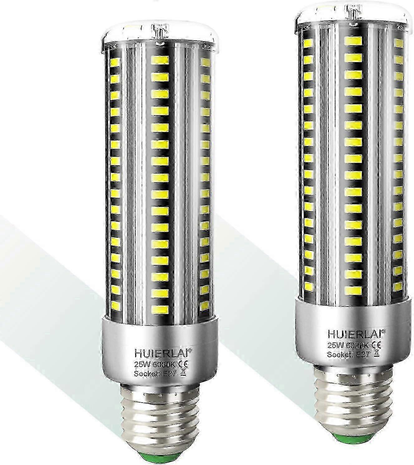 2 Pack E27 LED Bulbs, 6000K Daylight, Non-Dimmable, 25W Energy Efficient