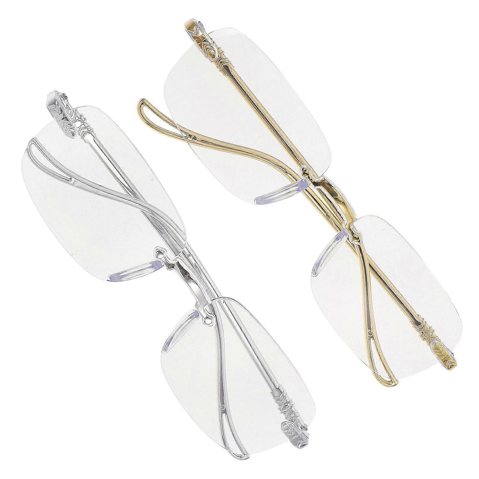 Computer Rimless Lightweight for Men and Women 2Pcs