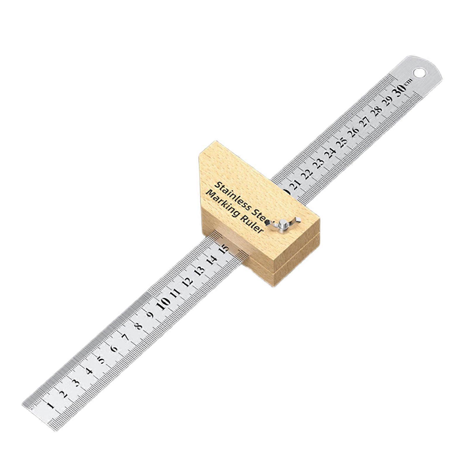 Workshop Essential Multifunction Marking Ruler With Antislip Handle and Space Saving Hanging Hole Feature Multicolor