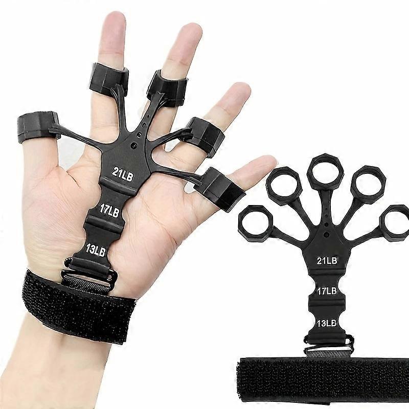 Adjustable Anti-Slip Finger Trainer, Grip Strength Hand Exerciser, Portable Finger Expander with 5-Finger Cutout Design for Bask