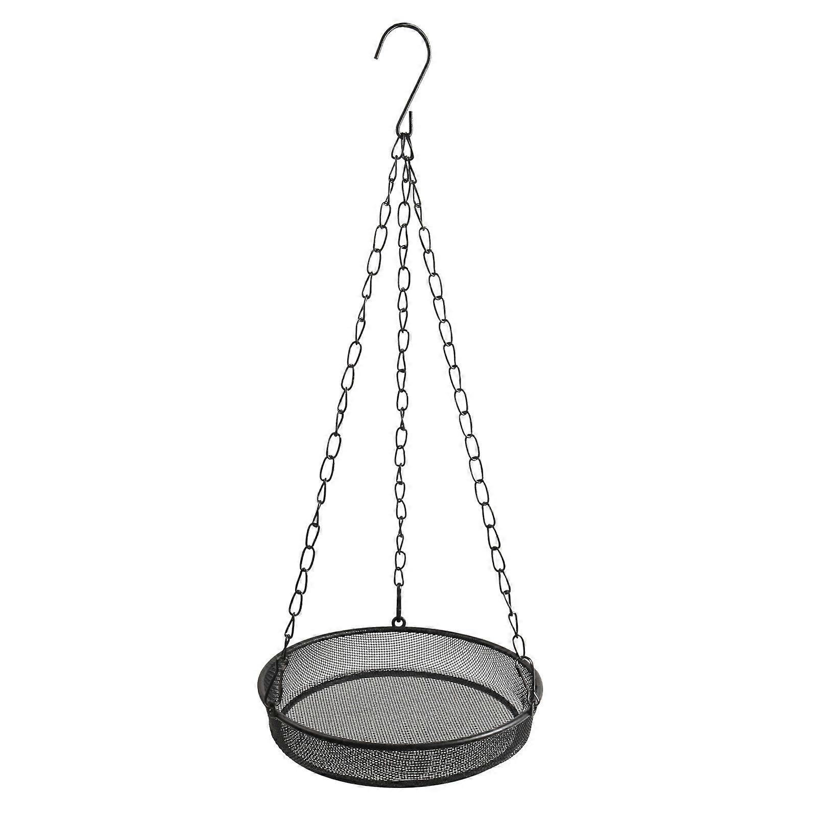 Durability Rusts Resistant Hanging Bird Feeder Round Dish Effortlessly Install Garden Bird Feeders For Backyard Multicolor