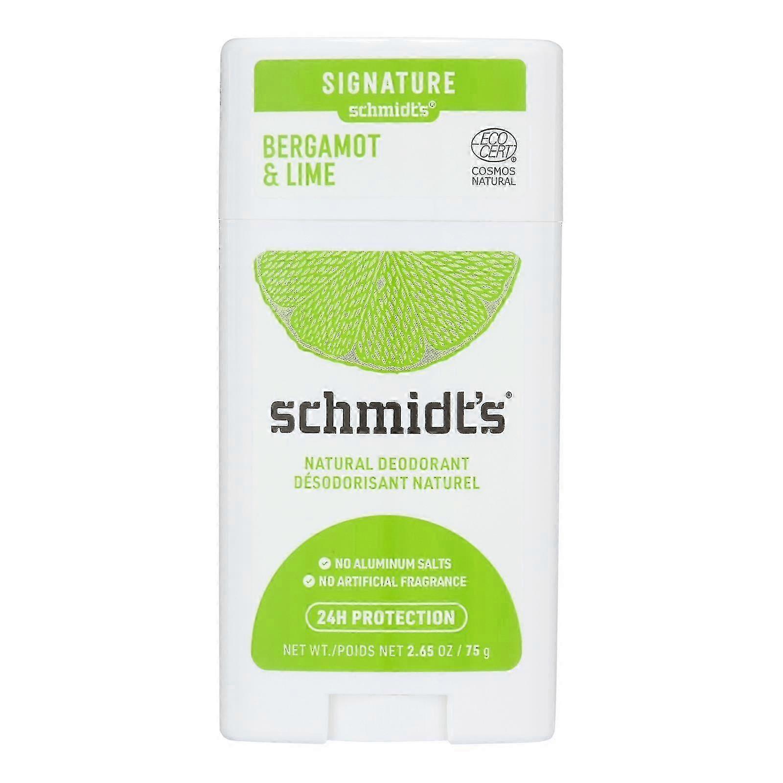 Schmidt's - Deodorant Brgmnt&lme Stk - 1 Each - 2.65 Oz