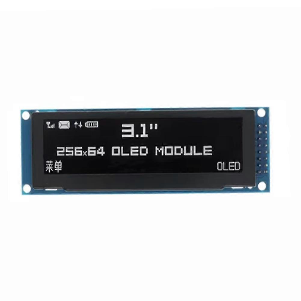 Écran OLED 3,12 pouces 256x64 SSD1322 Pilote Graphique LCD Module Parallèle / SPI Broche de soudure pour Arduino / C51 Blanc