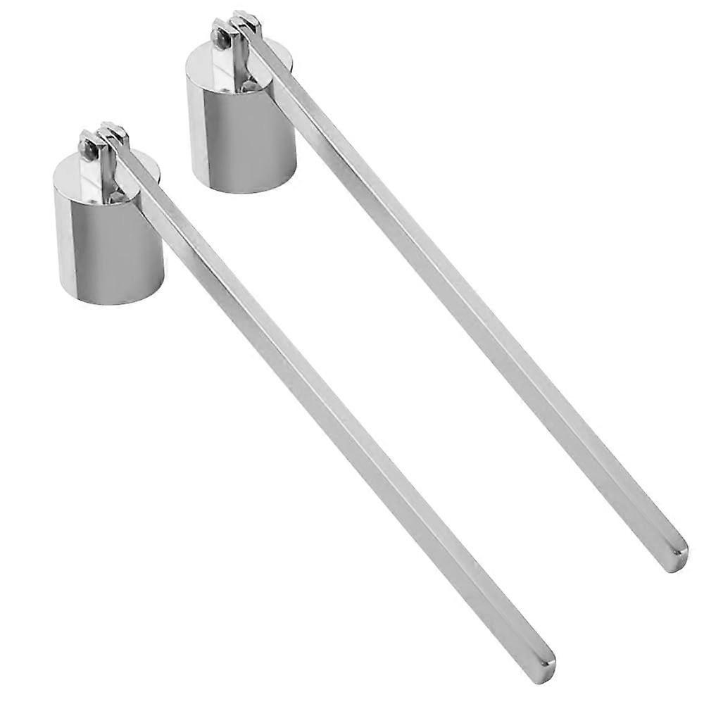 Candle Snuffers Set of 2 Stainless Steel with Long Handle for Extinguishing Wax Candles Silver
