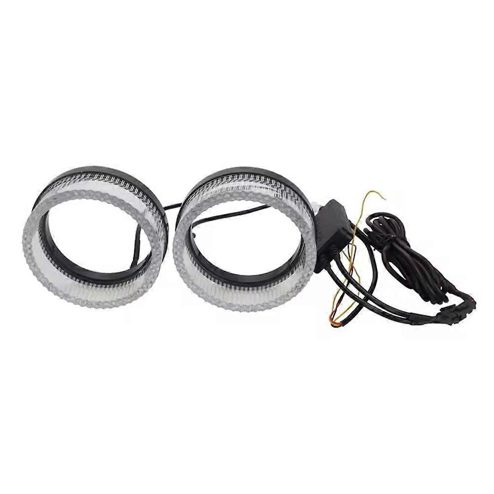 2 in 1 RGB Led Symphony Angel Eyes Ring Light for Cars with App Control DRL Daytime Running Light