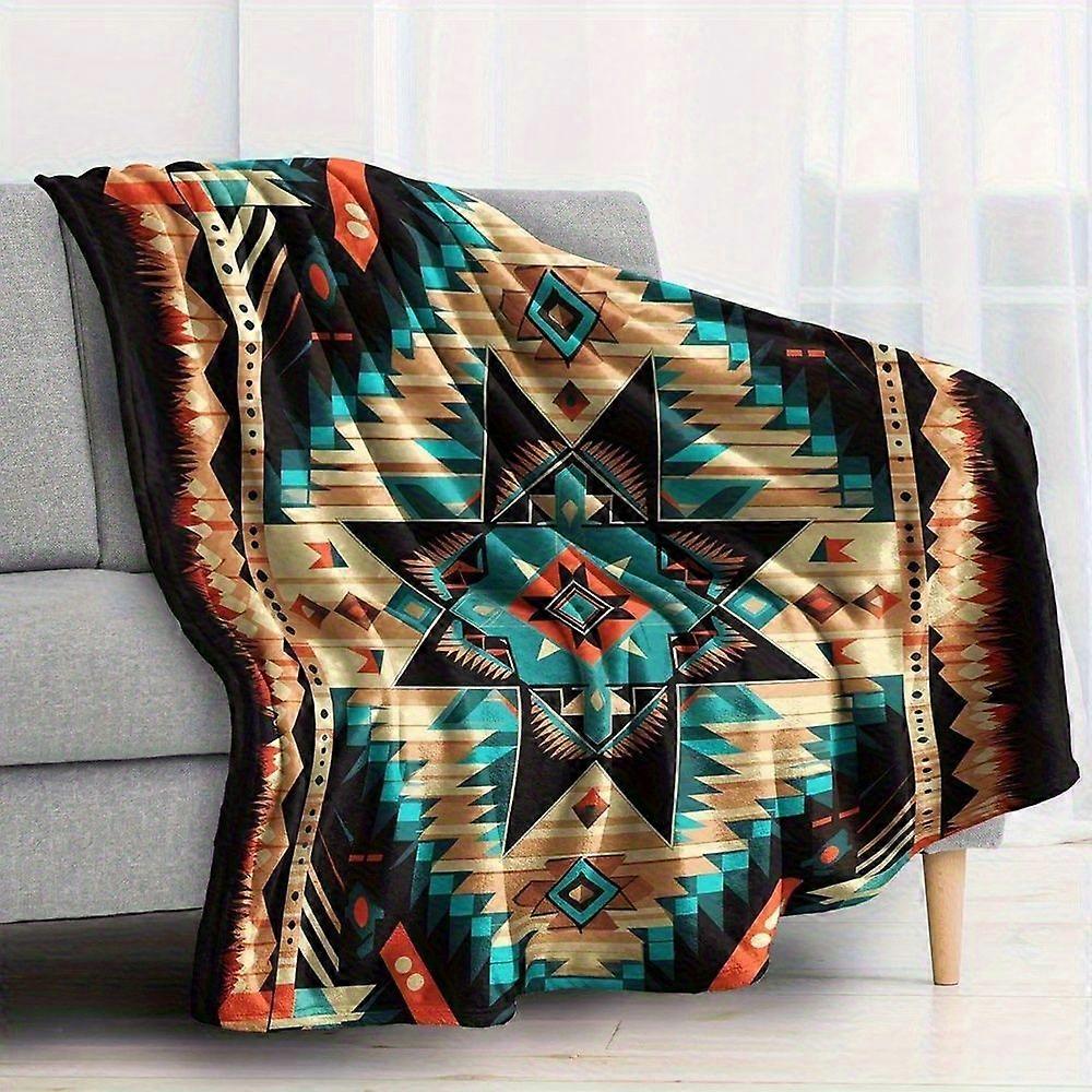 Luxury Extra Large Western Style BlanketSouthwest Aztec Geometric Pattern, Super Soft Fleece, All-Season Sofa Bed Throw,-qweui38