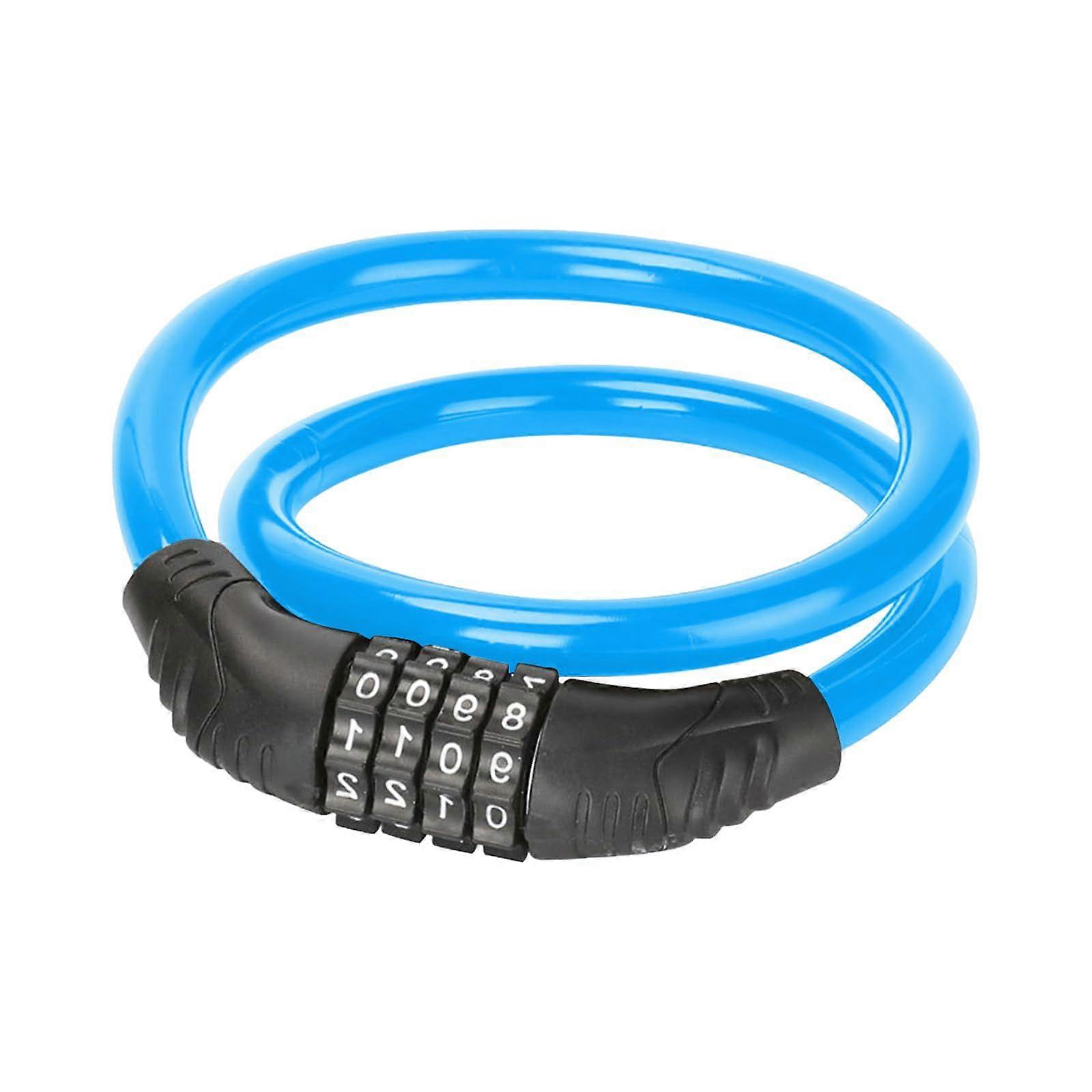 Bicycle lock, trailer lock, 4-digit code bicycle lock with reset function, for bicycles (blue)