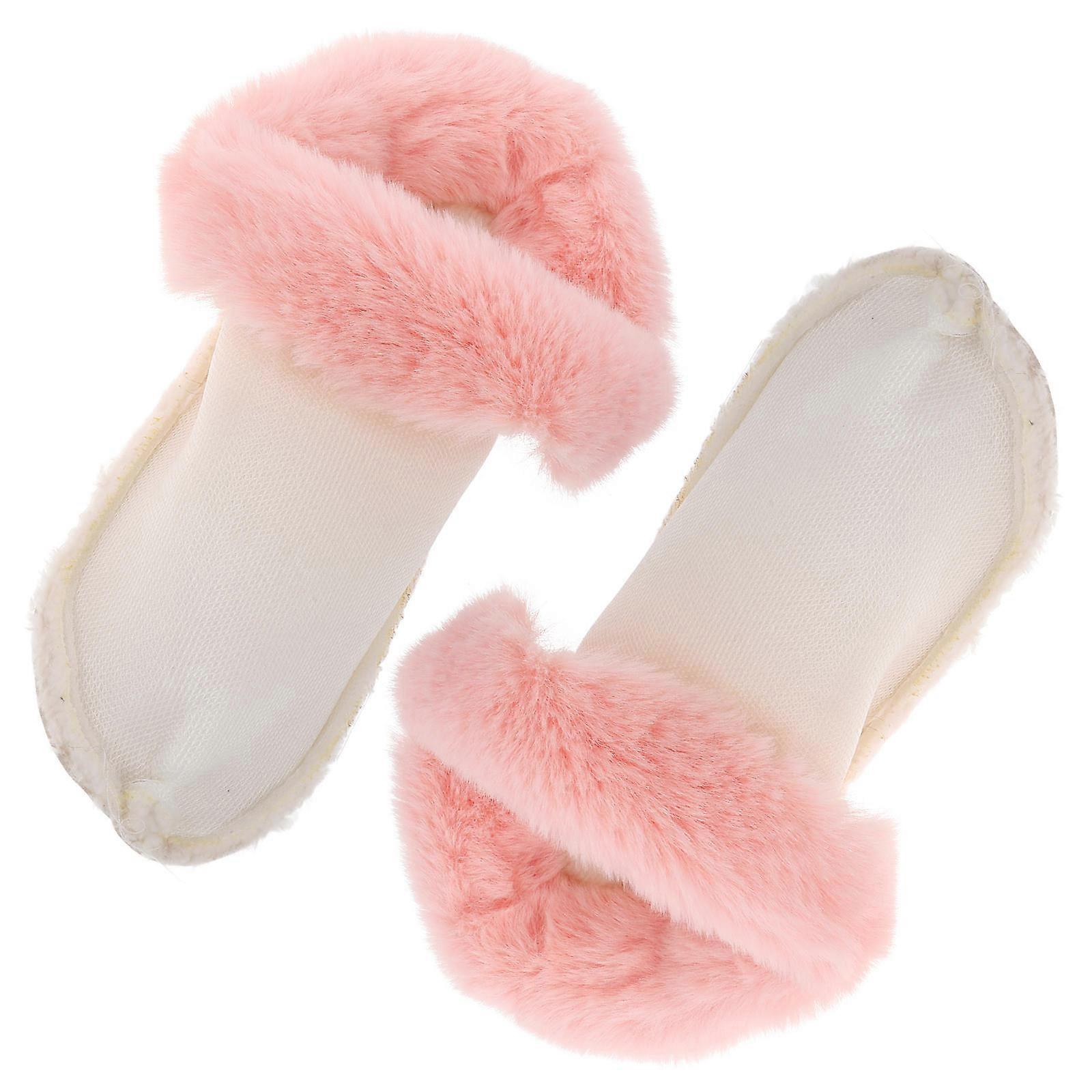 Pink Plush Winter Fluffy Shoe Insert for Warm Comfort 1Pair