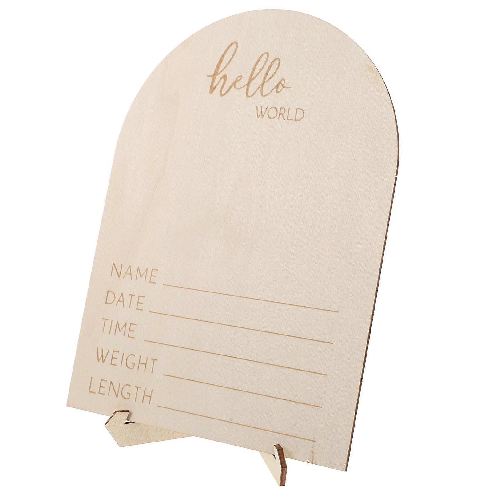 Sonogram Frame for Newborn Featuring Rectangular Shape Suitable for Baby Shower Decor Constructed from Durable Light Yellow Wood 1 Set