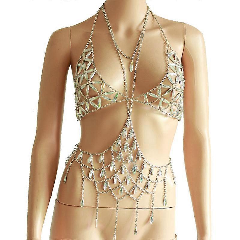 Music Festival Waist Belly Chain Body Jewelry Sexy Bikini Beaded Body Chain Bra for Women