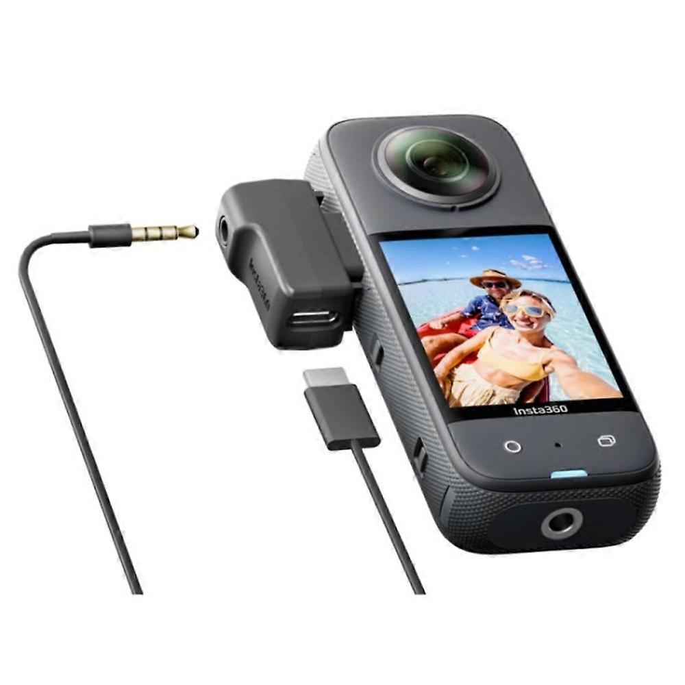 External Mic Microphone Adapter Compatible For Insta360 X3 Camera