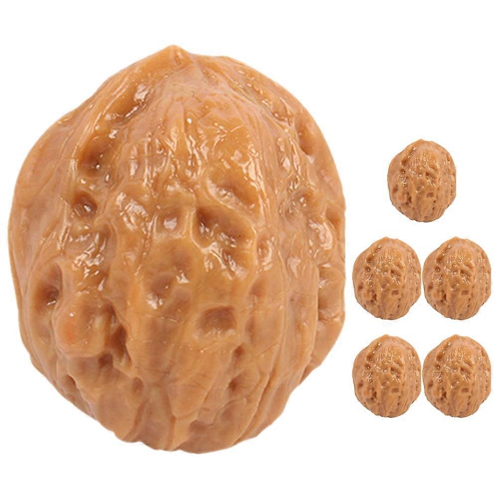 6 Pcs Artificial Walnut Model Decor Kitchen Decoration Decorations for Nuts Home