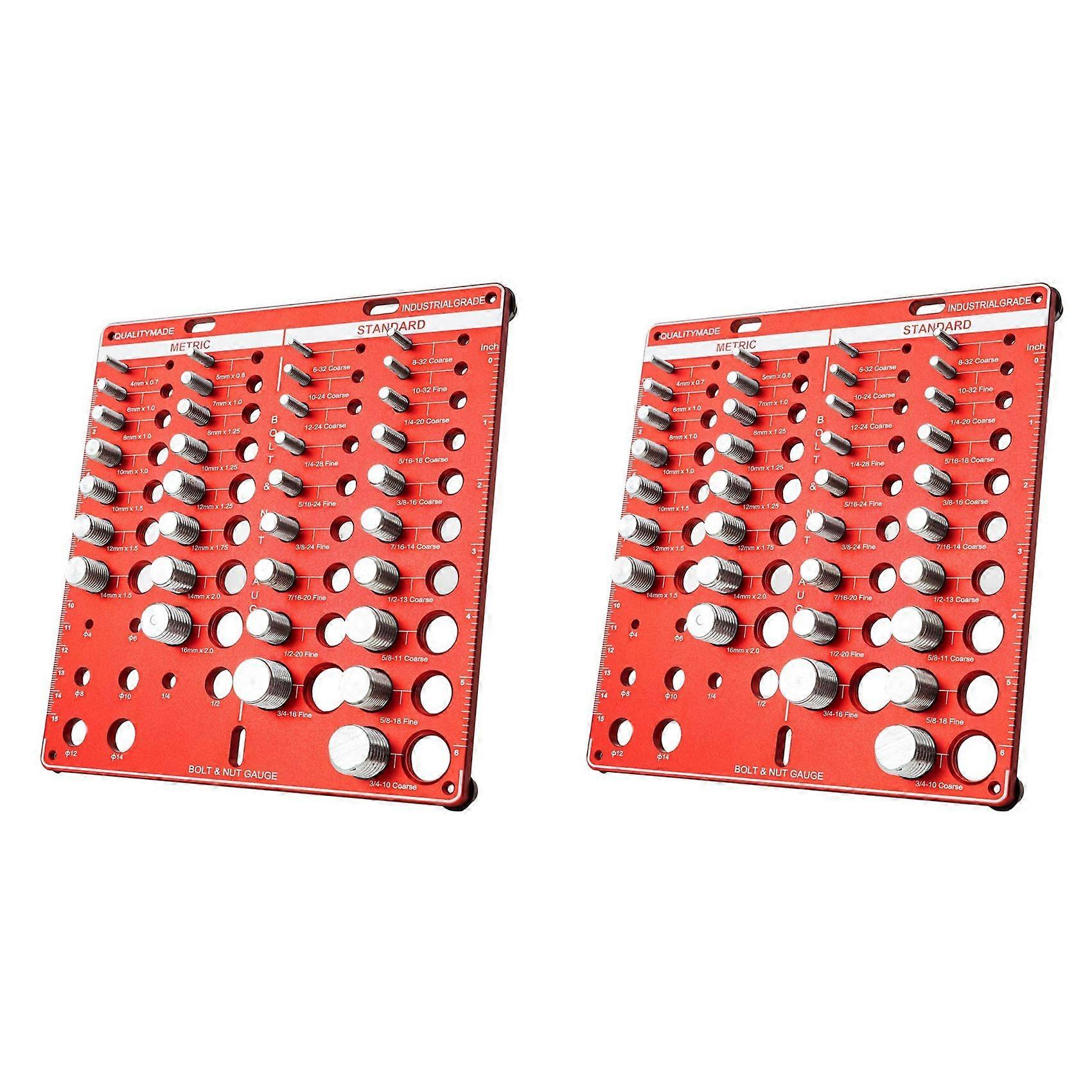2X Thread Checker, 42 Nut and Bolt Thread Checker, Bolt Size and Thread Gauge, Bolt and Nut Identifier Gauge