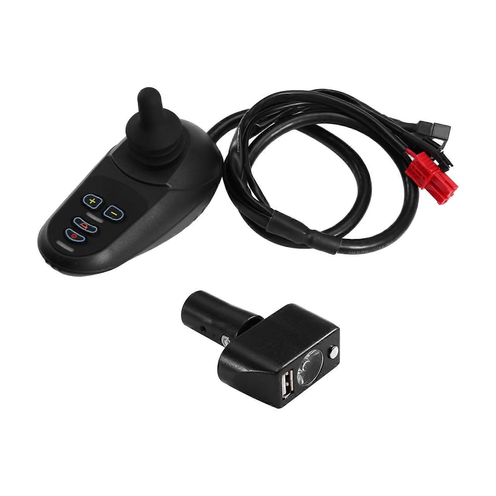 24V Electric Wheelchair Controller Joystick Controller + USB Lamp Universal Remote Rod Accessories