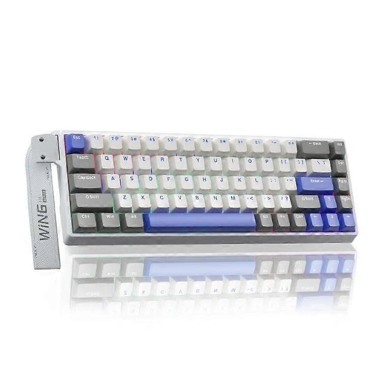 AULA WIN68HE MAX Version 87 Keys RGB Wired Keyboard WIN68HE Grey+White+Blue Wing Chun Magnetic Axis