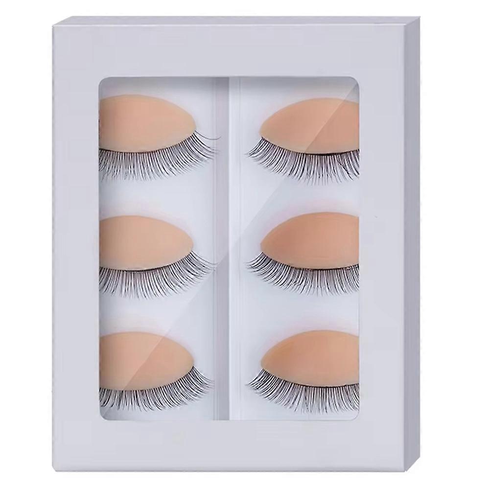 Replacement Eyelids for Eyelash Mannequin Head, Removable Eyelid with Eyelashes Extension Training Lash Mannequin Head B