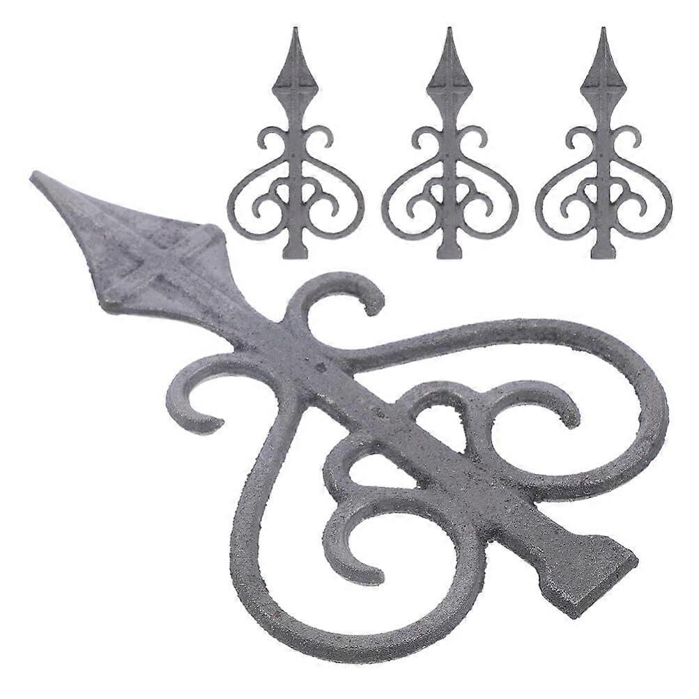 Fence Post Caps 4Pack RustResistant Cast Iron Finials with Elegant Trident Design for Garden