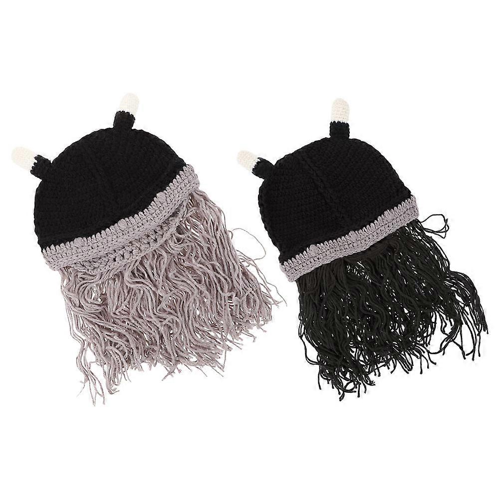 Outdoor Part Viking Hat for Wearing Use 2Pcs Assorted Color Viking Cap