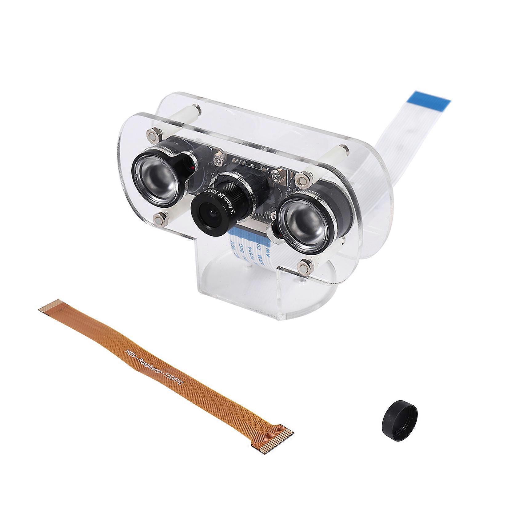 for Raspberry Pi 4B Camera with Holder and Cable IR Camera Module 5MP OV5647 Webcam Automatically Switching Between Day