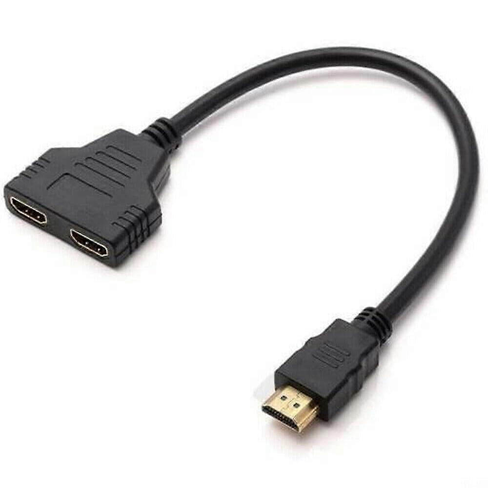 HDMI Splitter Adapter Cable 1 Input 2 Output For Office Monitor PC Laptop 1080p