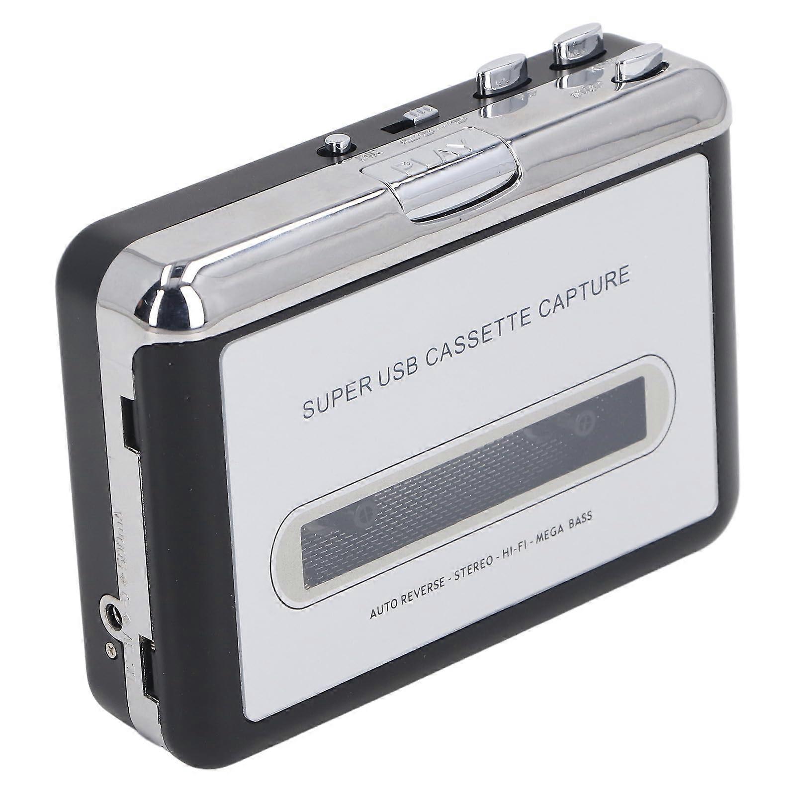 Cassette to MP3 Converter USBC Portable Player with BuiltIn Speaker and Headphones for Travel