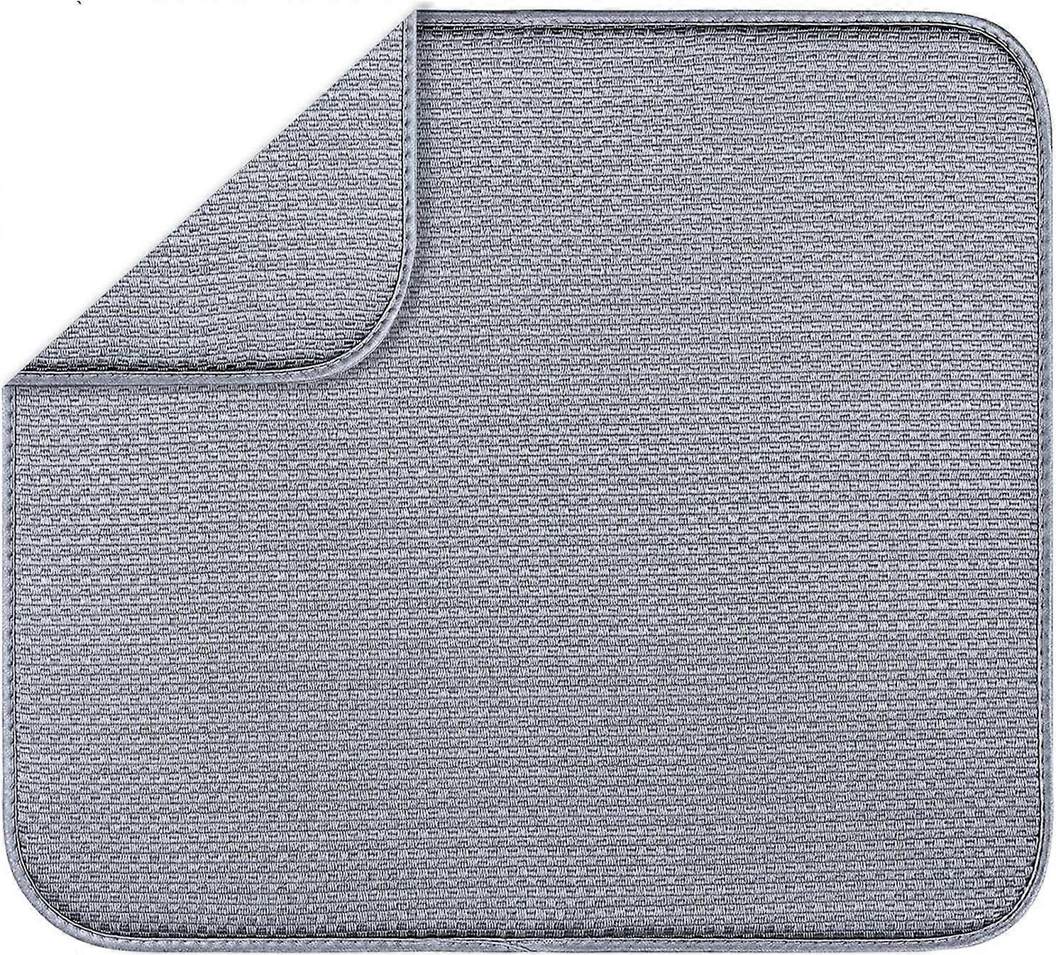 Microfiber Dish Drying Mat 16x18 Inch, Super Absorbent Reversible Kitchen Mat, Machine Washable Fast Drying Drainer Rack