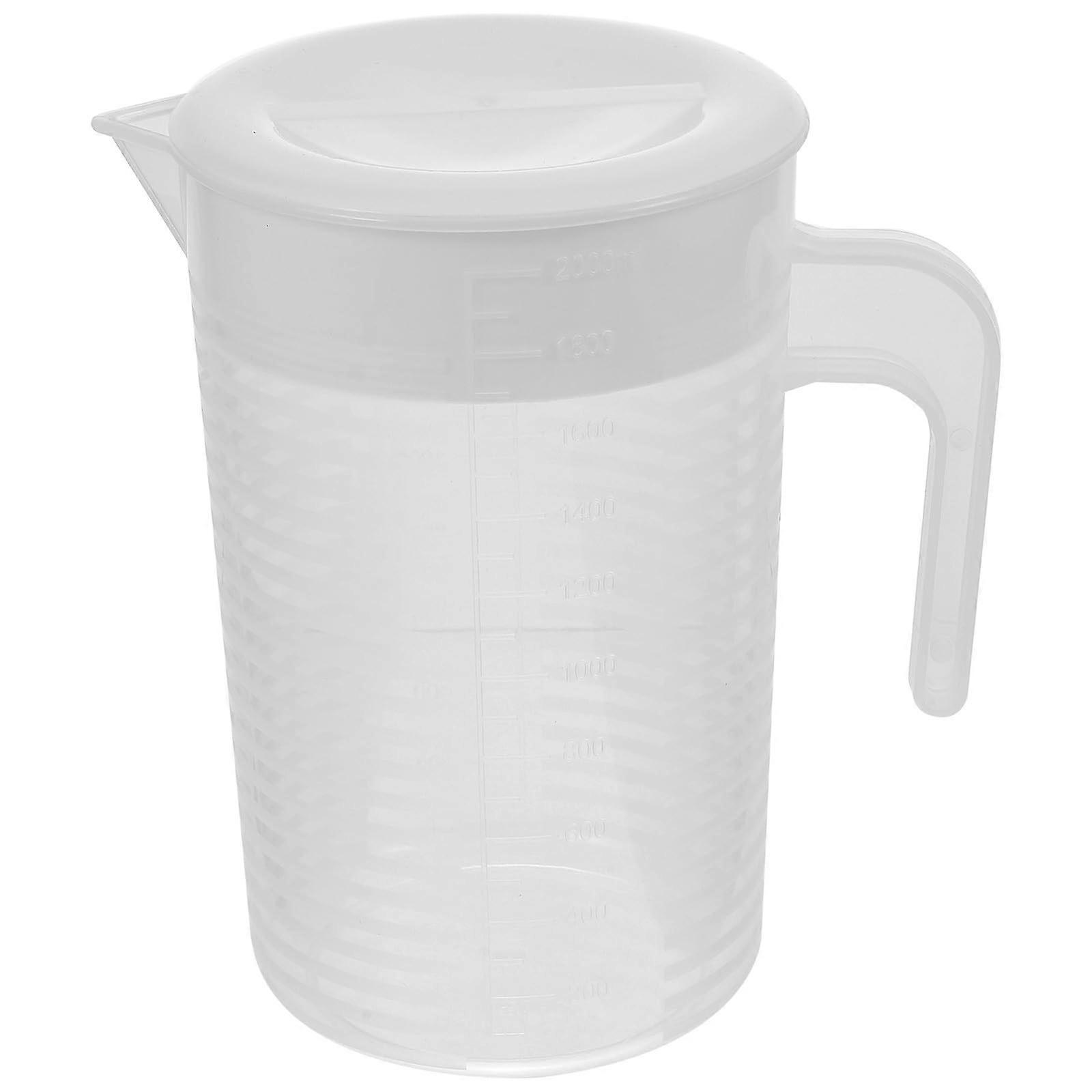 Large Water Pitcher with Measurement Marks, Large Capacity Kettle for Hot and Cold Drinks, Elegant White