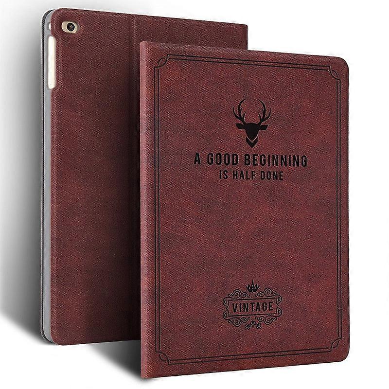 Capa elegante para iPad 11 de 11 polegadas, cor vinho, com estampa de veado, estilo clássico e sofisticado.