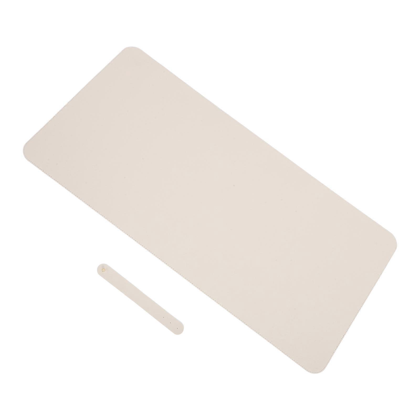 Beige Large Desk Pad for Office Use Mouse Pad 4Pcs Set Waterproof