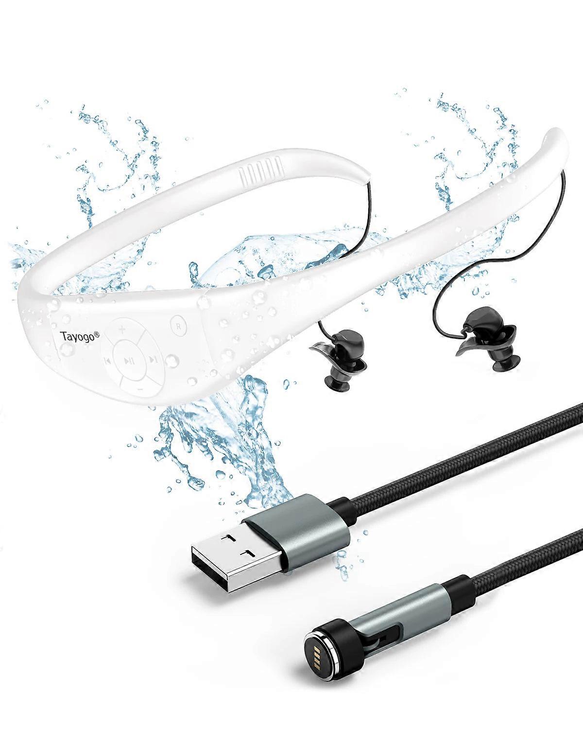 Waterproof Mp3 Player For Swimming, Ipx8 8gb Swim Headset, Silicone Coated