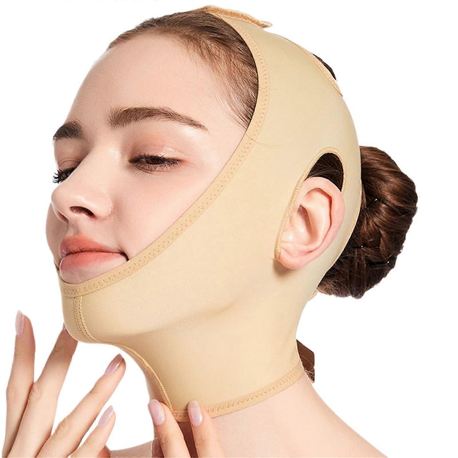 Face Lifting Strap Chin Compression Garment with Adjustable Fit for Post Surgery VShape Recovery