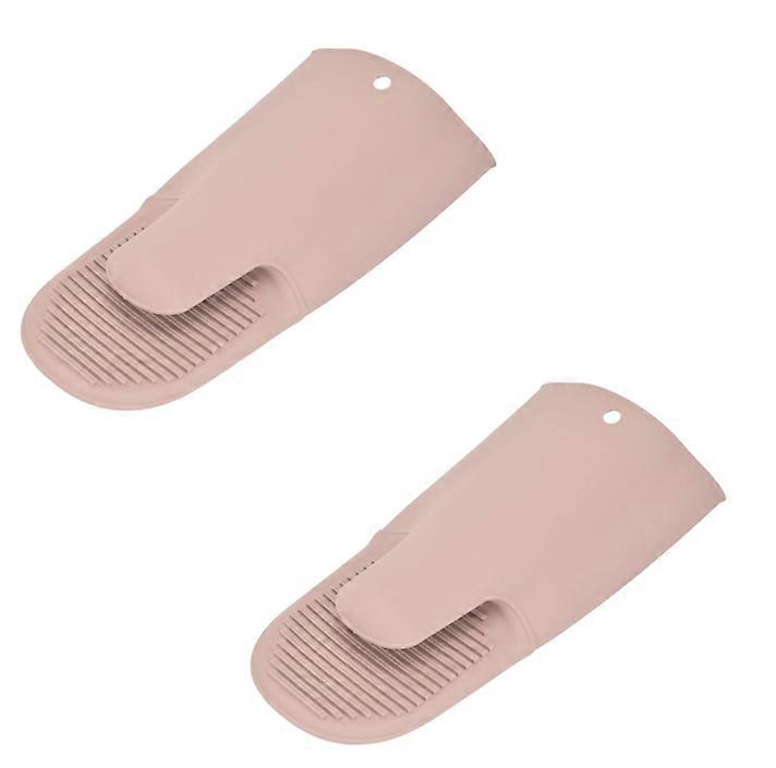 Two-piece heat-insulating gloves, extra long and thick silicone material