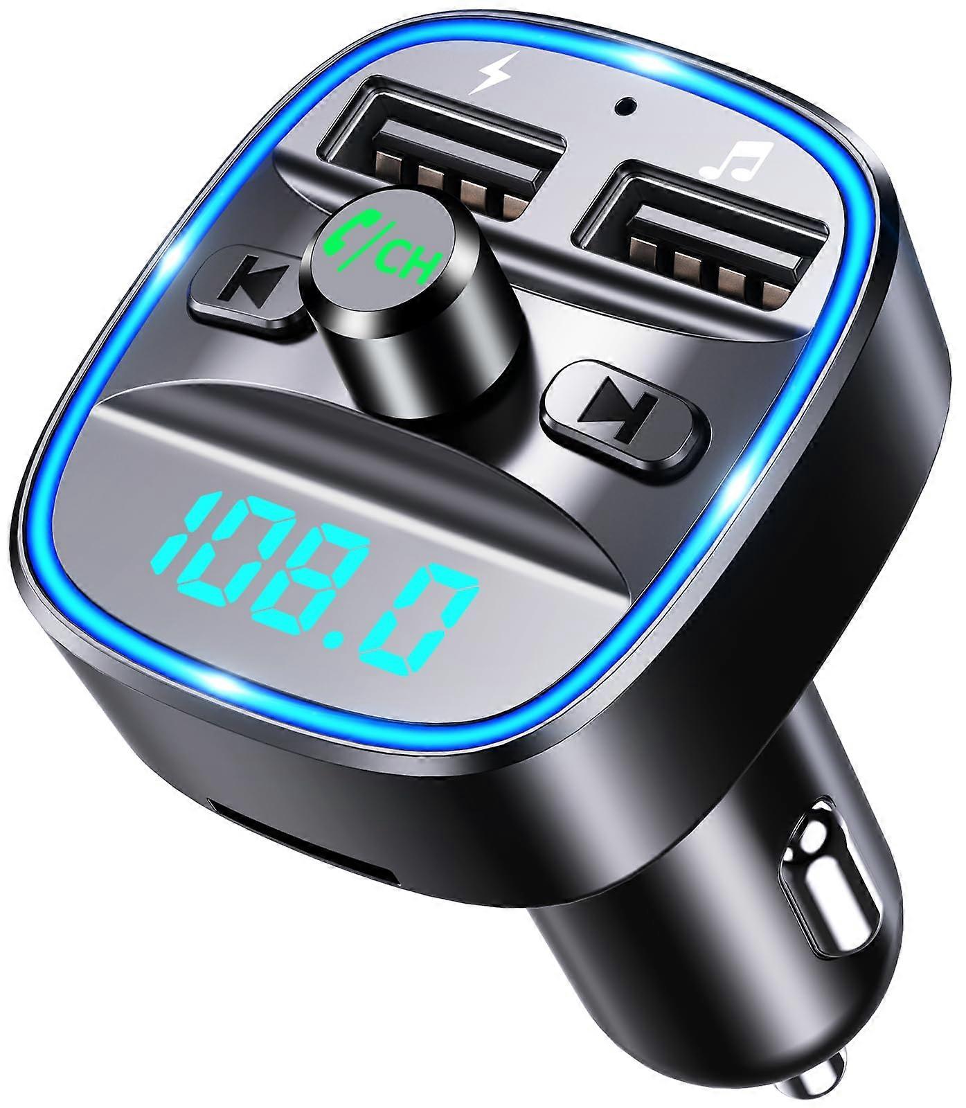 Bluetooth FM Transmitter for Car with Dual USB Ports, LED Display, Hands Calling, SD Card