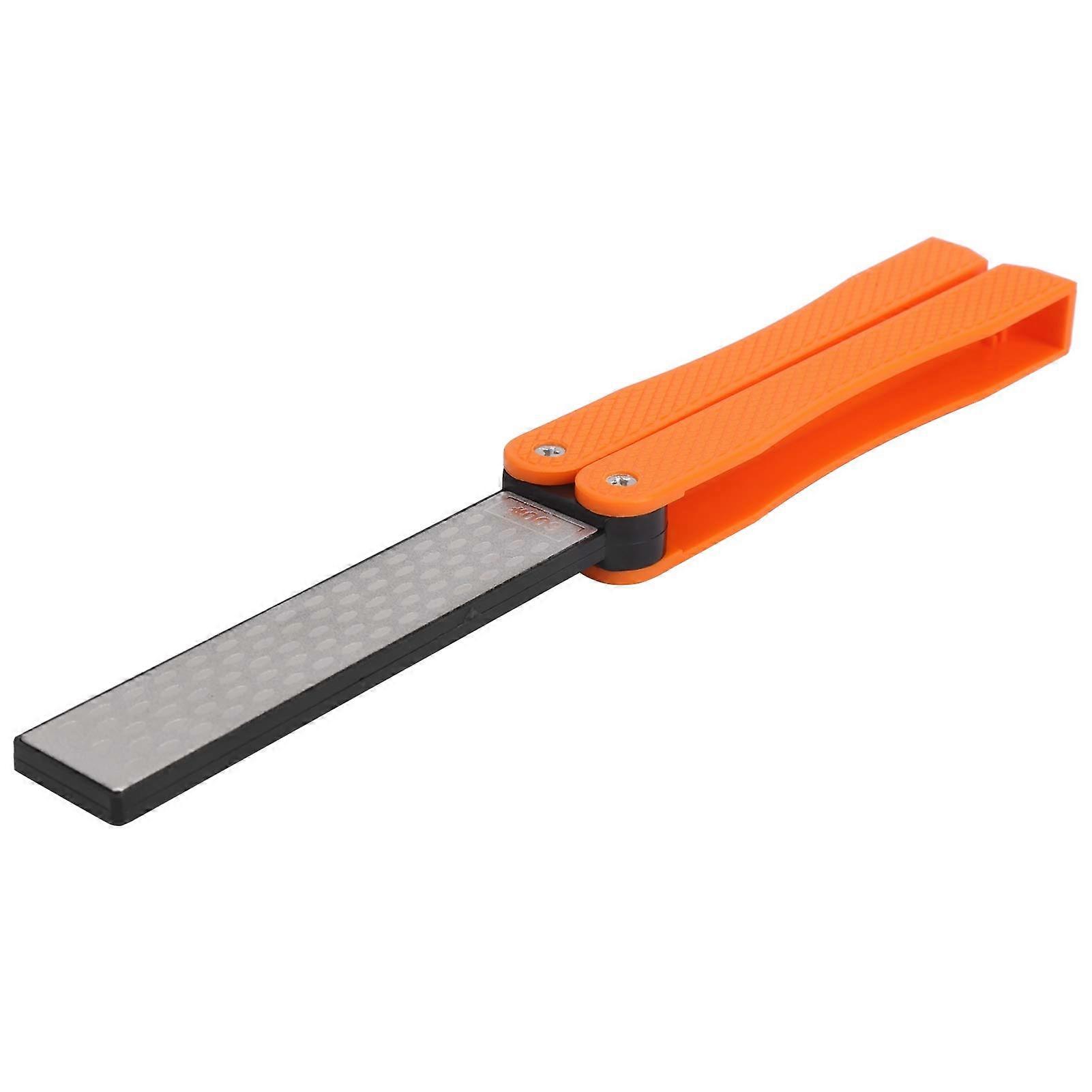 Double Sided Portable Knife Sharpener with Fast Sharpening Foldable Design for Outdoor Use Orange