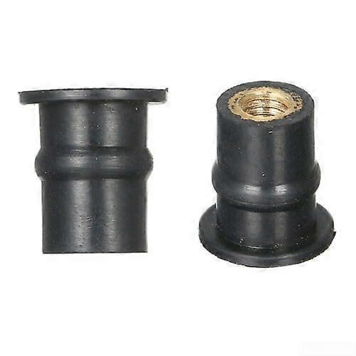 M5 Rubber Well Nuts for Motorcycle Windshield and Fairing, Metric Brass Insert for Secure Mounting