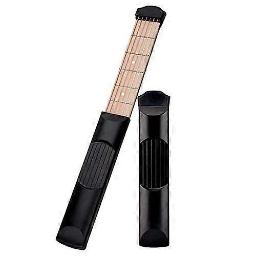6String Portable Guitar Practice Tool for Beginners, Pocket Acoustic Trainer, Lightweight Black