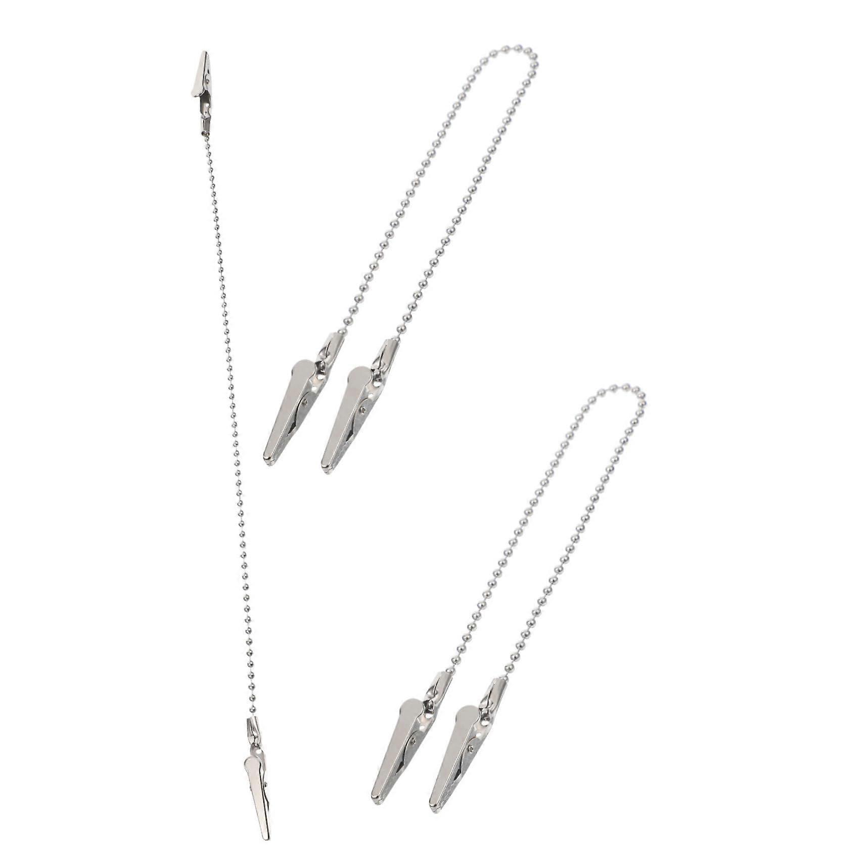 Adjustable Metal Bib Clips with Decorative Chain for Dining and Apron Attachment 3pcs