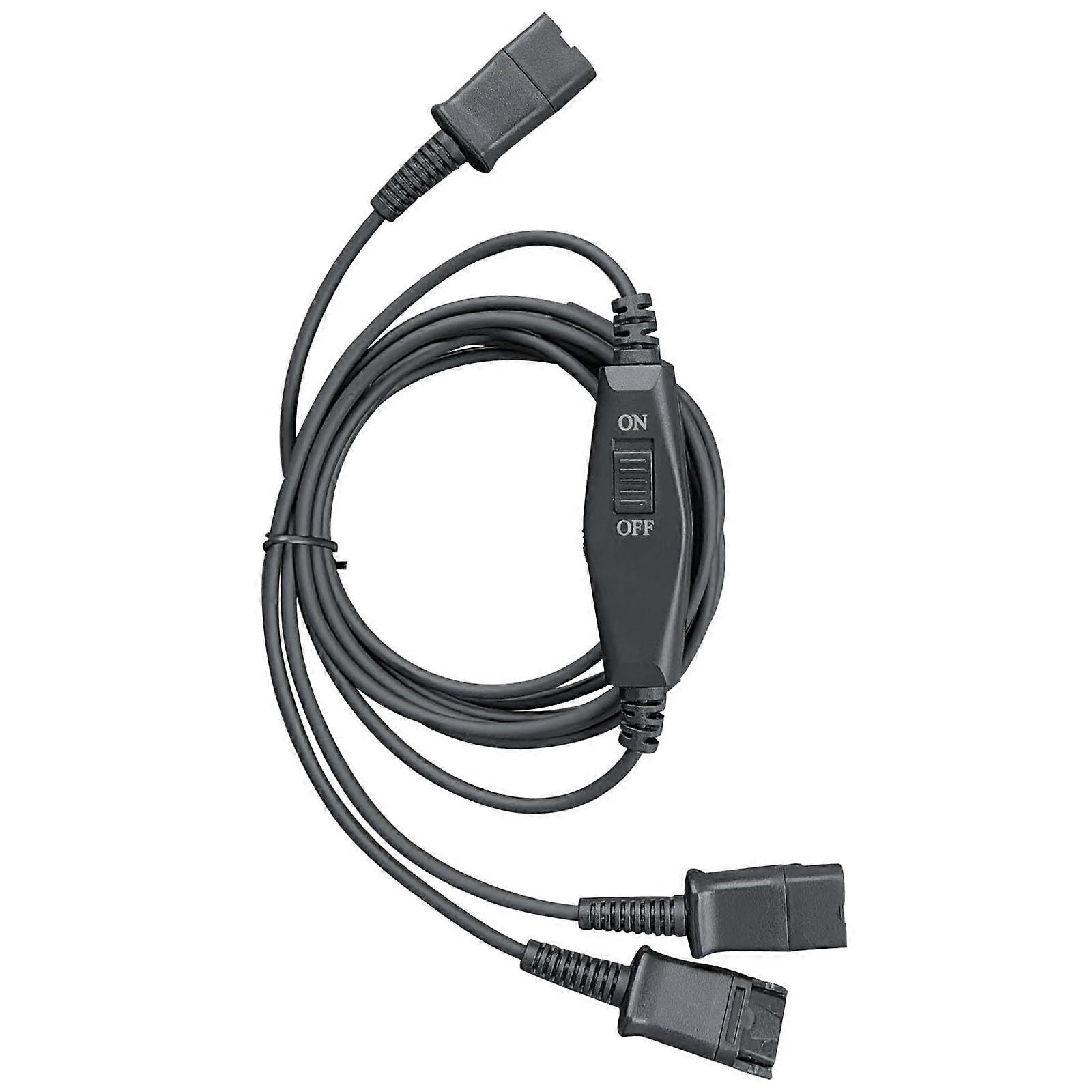 QD Headset Splitter with Inline Mute and Volume for Plantronics Training and Call Center Use
