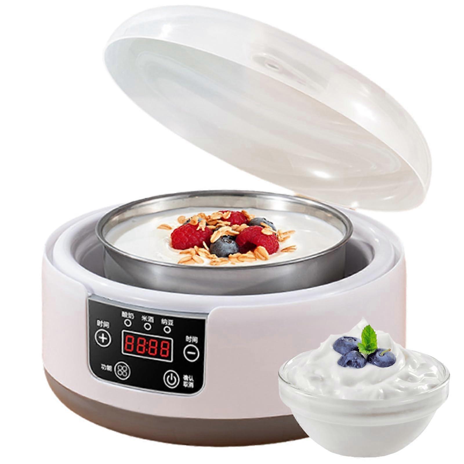 1.2L Stainless Steel Yogurt Maker with Timer and Precise Temperature Control for Yogurt and Cheese