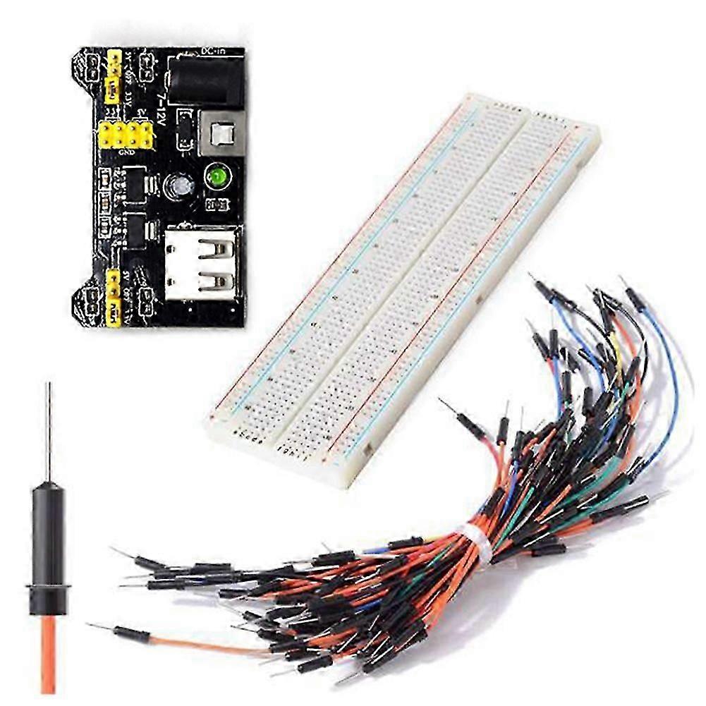 3.3V/5V MB102 Breadboard Power Module+Solderless 830Points Bread Board +65 Jumper Wires