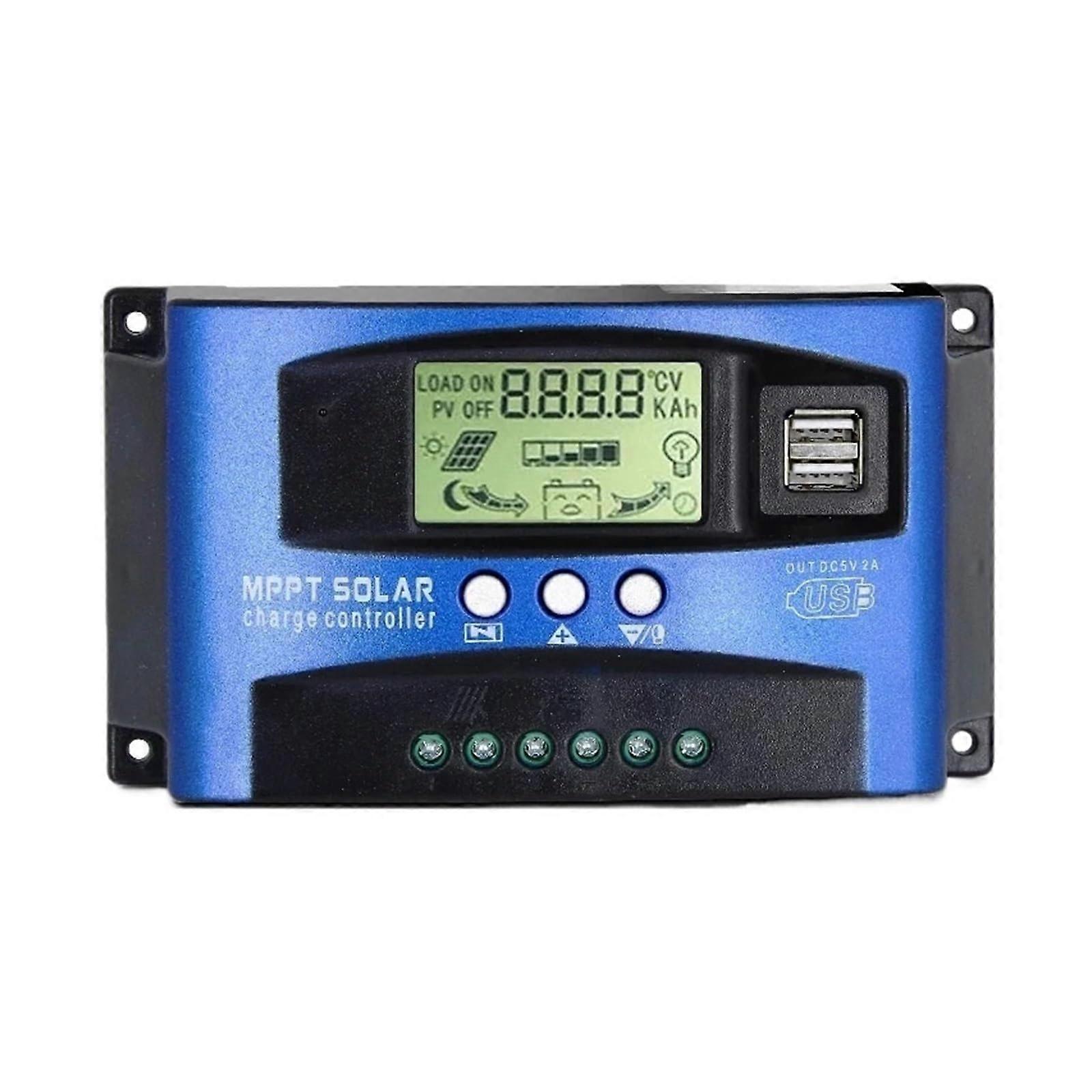 MPPT Solar Charge Controller 40A 12V 24V with Dual USB LCD Display for Off Grid Solar Panel Charging