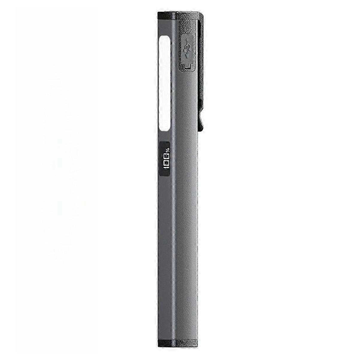 LED Mini Flashlight with Pen Clip Mini Flashlight USB Charging Work Light Camping Light A
