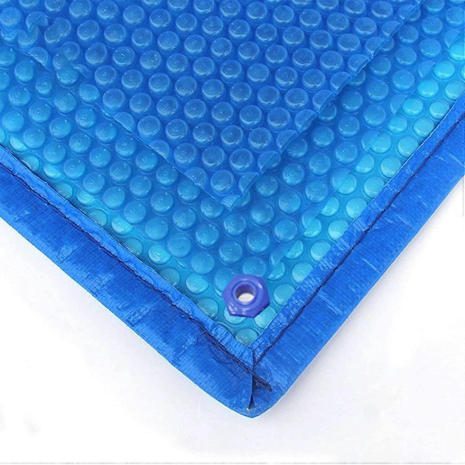 Solar Pool Cover with Grommets, Rectangular Bubble Thermal Blanket for Heat Retention, 2m x 2m