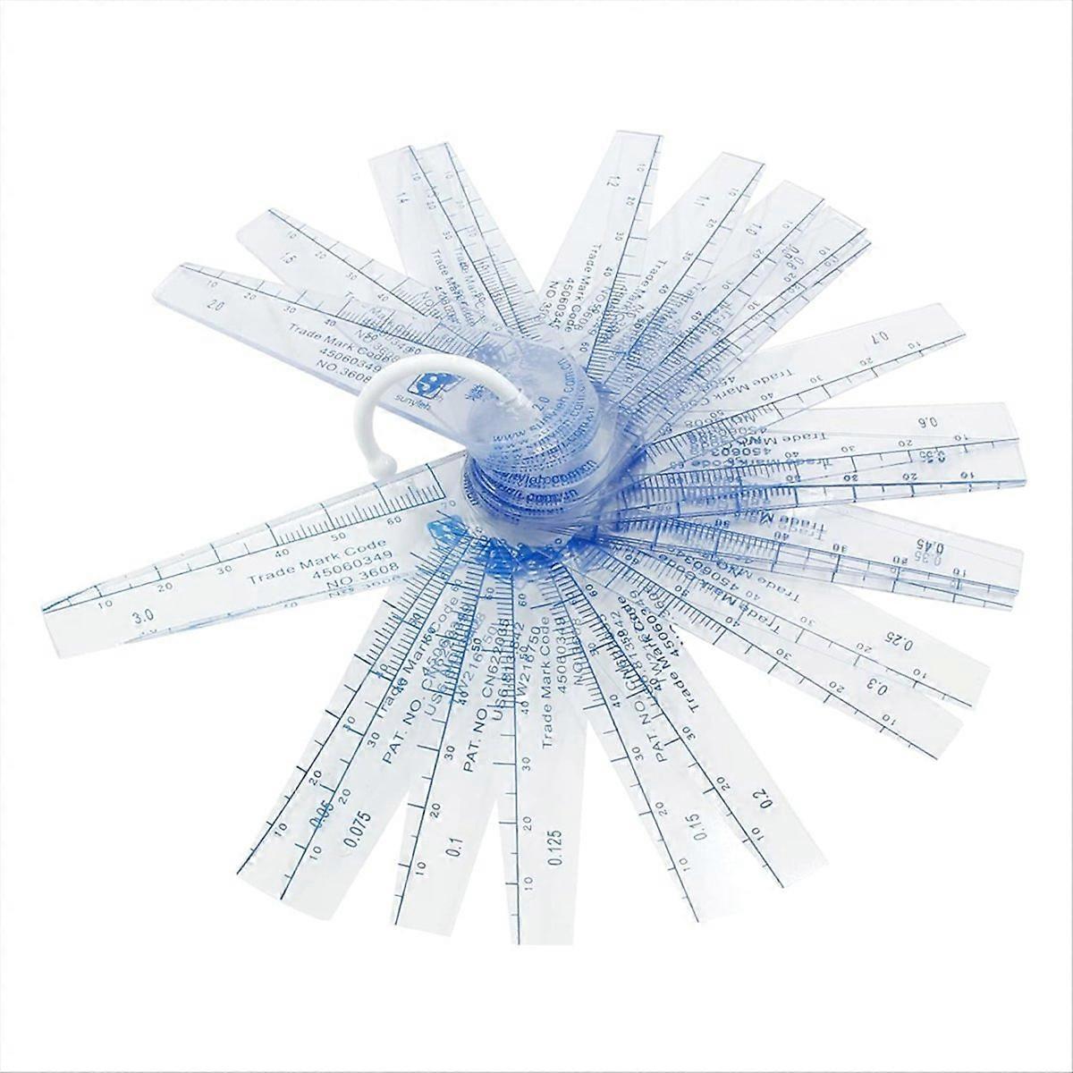 1 Pack Plastic Feeler Gauge 0.05-3mm Thickness Measuring Tools