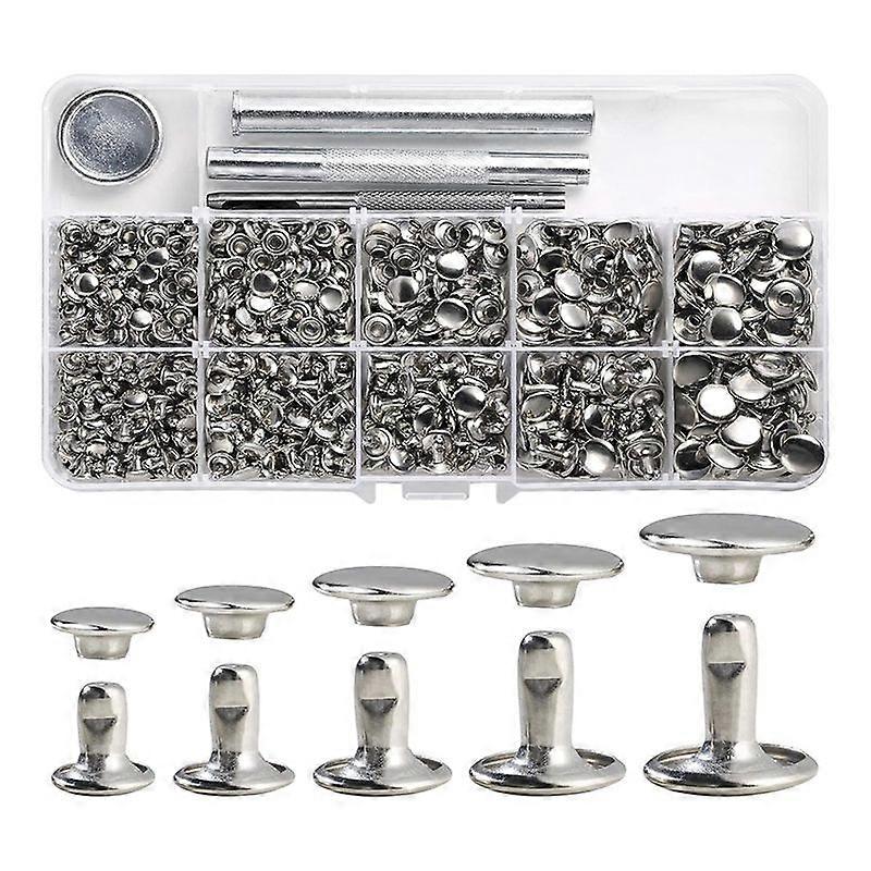 340 Sets Leather Rivet Kit Rivets Leather Double Hat Rivets D