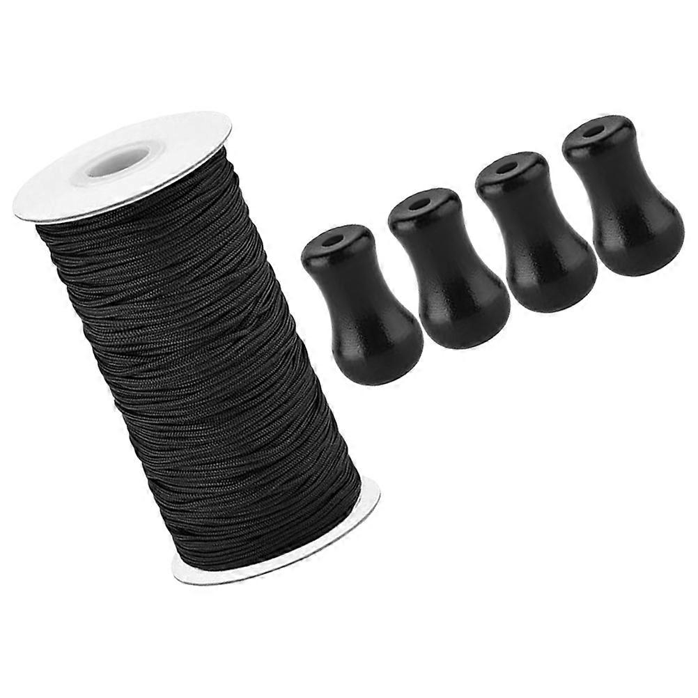 Window Blind Cord Knobs Blind Cord Pull Ends for Curtain 1Set Black