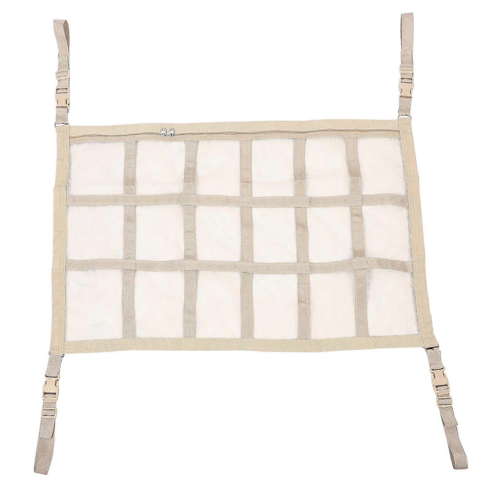 Car Ceiling Net Cargo Net Organizer for Car Camping Essentials Khaki