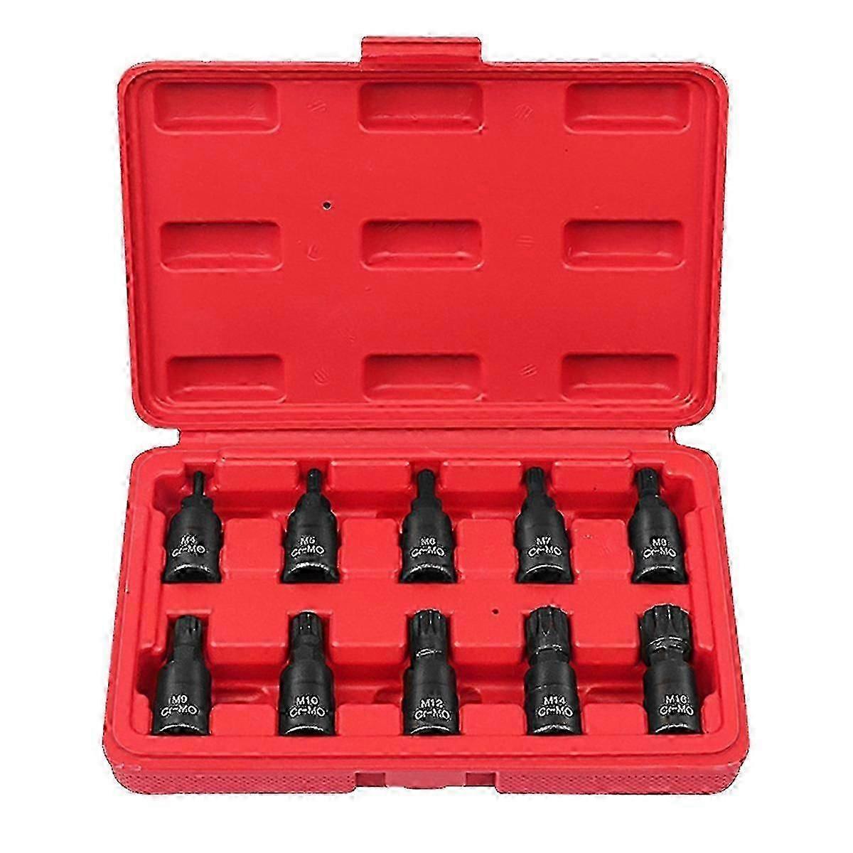 10PC 12 Point Socket Wrench Set Universal 3/8 Square Drive Socket Set