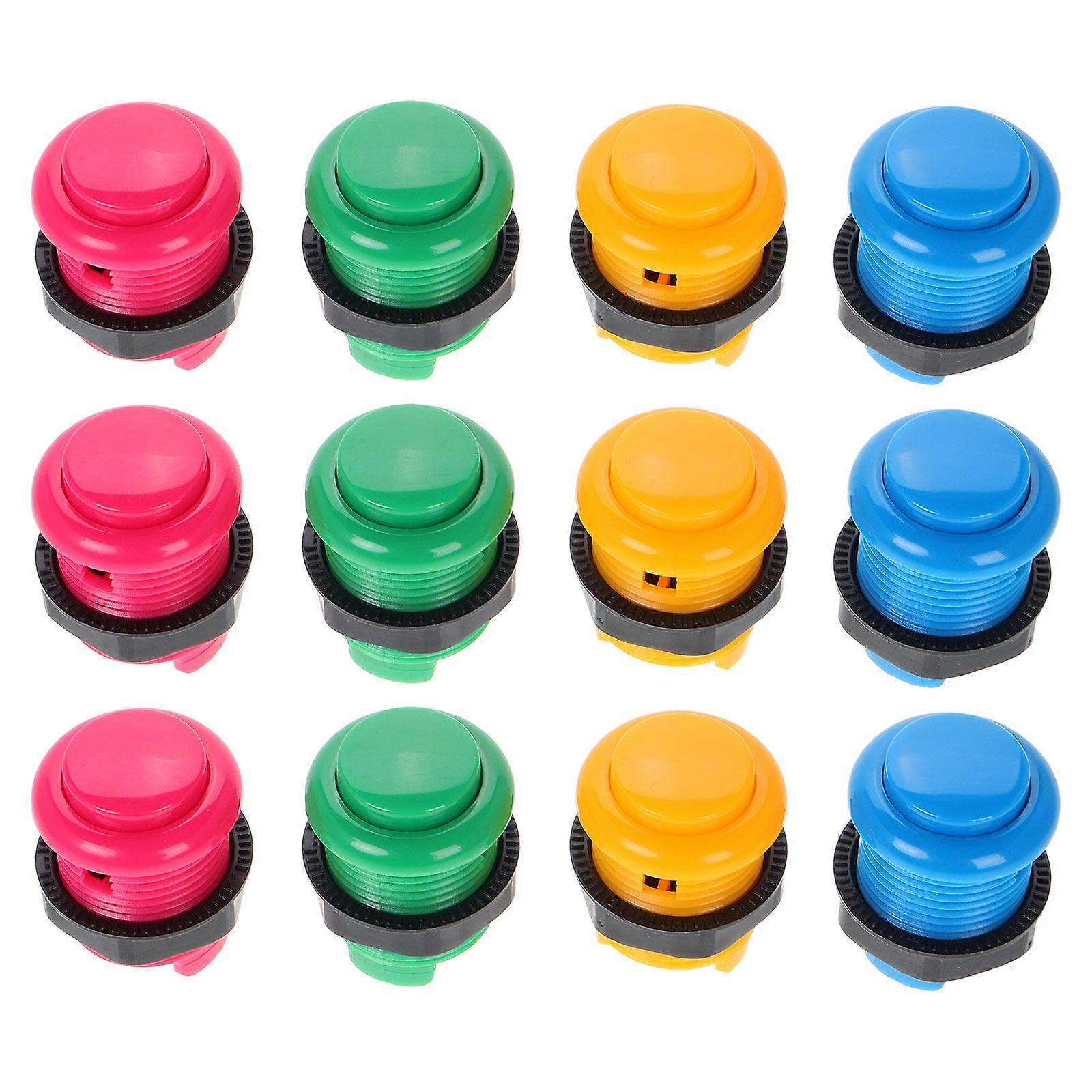 12PCS Game Push Button Replacement Round Push Button Switch for Street Video Games Accessories